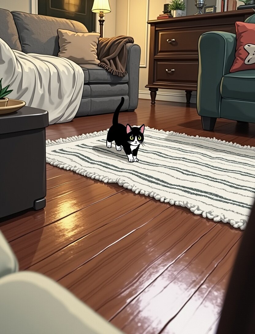 Moved to the rug the minute the light did.